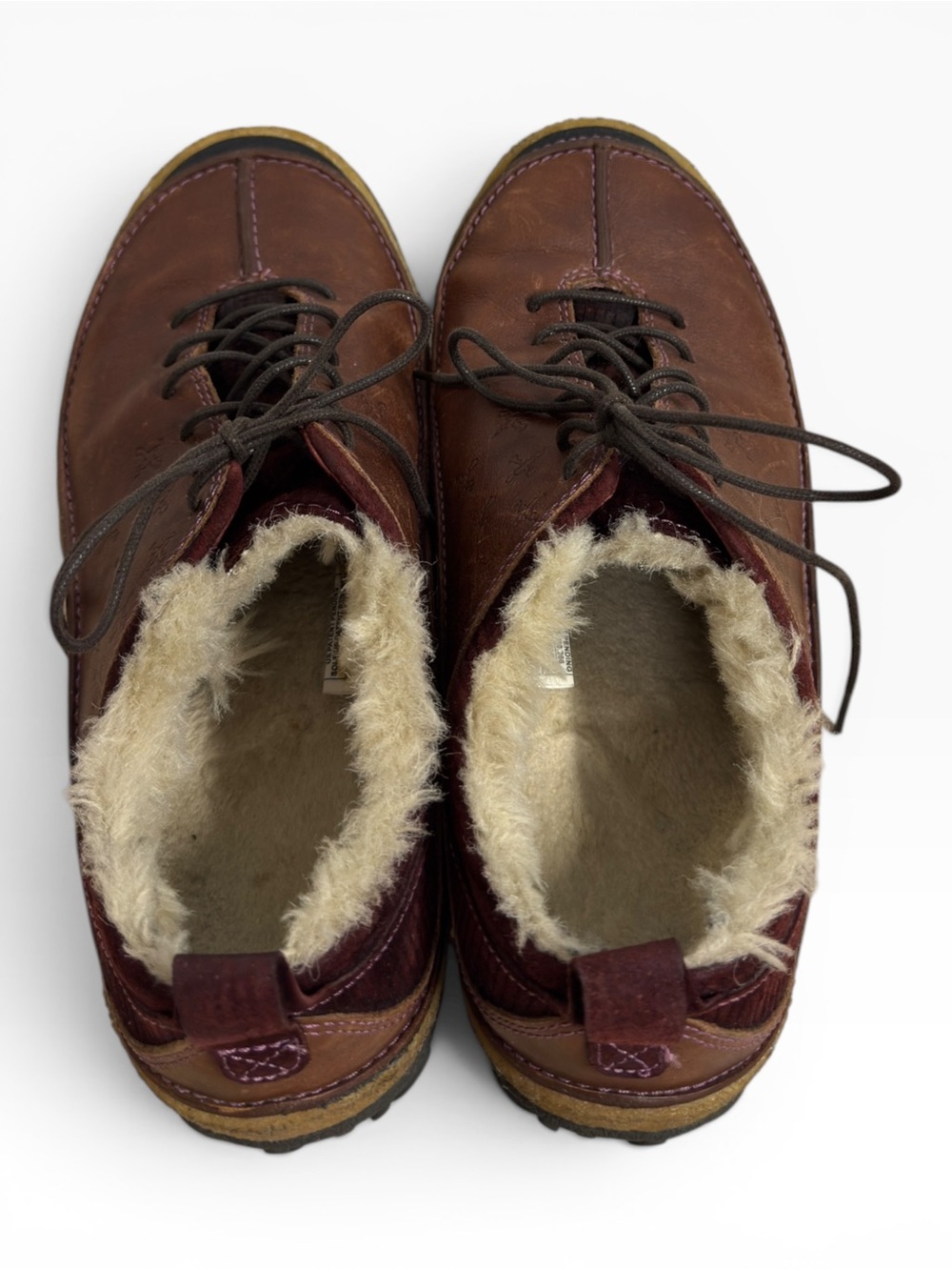 Merrell Orleans Leather Faux Fur Lined Shoes Womens 8.5 Brown Comfort Lace Up - Picture 5 of 8